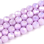Anti-Tarnish Electroplate Glass Beads Strands, Imitation Gemstone, Round, AB Color Plated, Faceted(32 Faceted), Plum, 5.8~6.1x5.8mm, Hole: 1mm, about 70~71pcs/strand, 15.55~15.75''(39.5~40cm)(X-EGLA-T021-6mm-15-02)