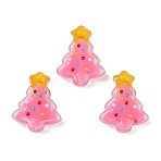 Glass Enamel Beads, Christmas Trees, Pink, 18x15x7mm, Hole: 1.2mm(X2-LAMP-S070-05D)