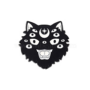 Cat Theme Enamel Pin, Black Tone Alloy Badge for Backpack Clothes, Cat Shape, 27x25mm(PW-WG97473-02)