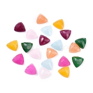 Natural White Jade Cabochons, Dyed, Faceted, Triangle, Mixed Color, 10x10x5mm(X-G-G834-G01)