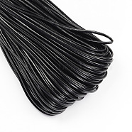 PU Leather Cord, Imitation Leather Cord, Flat, Black, 2x1mm, about 103.89 yards(95m)/bundle(LC-S003-2mm-08)