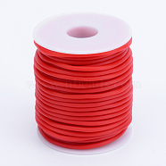 Hollow Pipe PVC Tubular Synthetic Rubber Cord, Wrapped Around White Plastic Spool, Red, 3mm, Hole: 1.5mm, about 27.34 yards(25m)/roll(RCOR-R007-3mm-14)