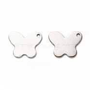 201 Stainless Steel Pendants, Laser Cut, Butterfly, Stainless Steel Color, 15x12x1mm, Hole: 1.4mm(STAS-I172-03P)