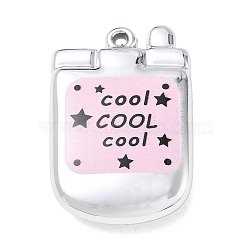 Acrylic Big Pendants, Phone Charms, Pearl Pink, 52.5x34.5x11.5mm, Hole: 3mm(AC-CBA7C46-02C)