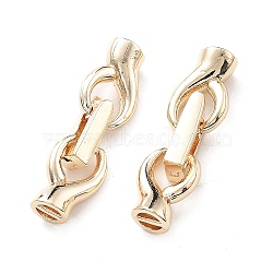 Brass Fold Over Clasps, Rectangle, Real 18K Gold Plated, 24.5mm(KK-G523-11G)