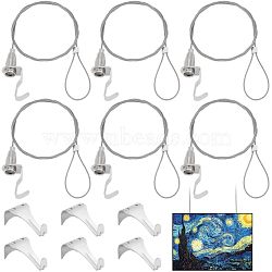 Stainless Steel Wall Hooks, Wall Decorations Ornaments, for Photo/Picture, Stainless Steel Color, 1000x1.5mm(AJEW-WH0018-86P)