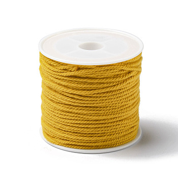 Cotton Braid Thread, with Spool, Round, Goldenrod, 1.2mm, about 21.87 Yards(20m)/Roll