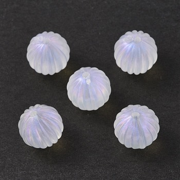 Transparent Acrylic Beads, Glitter Powder, Round, Clear, 15mm, Hole: 1.5mm, about 490pcs/500g