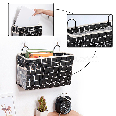 Tartan Pattern Polycotton Bedside Caddy for Student Dorm(AJEW-WH0001-81)-5