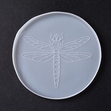 Food Grade Silicone Dragonfly Pattern Cup Mat Molds(DIY-C074-01)-3