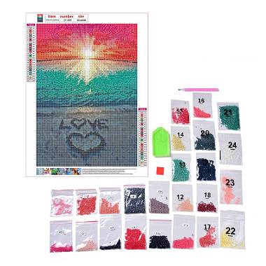 Diy 5d plage thème motif toile kits de peinture au diamant(DIY-C021-23)-3