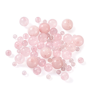 Pandahall cuentas de cuarzo rosa de piedras preciosas sueltas redondas naturales(G-TA0001-09)-5
