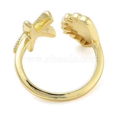 Brass Open Cuff Rings for Women(RJEW-Z072-02G-04)-3