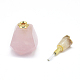 Pendentifs de bouteille de parfum à quartz rose naturel facetté(G-E556-11F)-3