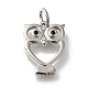 Owl Rack Plating Brass Micro Pave Cubic Zirconia Pendant(KK-H485-17P)-1