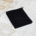 2Pcs Velvet Drawstring Bags, Rectangle Gift Pouches, Black, 39.5x30x0.1cm(TP-LP0001-06)