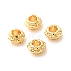 Brass Beads, Flat Round, Rack Plating, Long-Lasting Plated, Golden, 4.5x2.5mm, Hole: 2.2mm(KK-CBA25B2-09G)