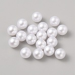 ABS imitation Pearl Beads, Round, NO Hole/Undrilled, White, 7.5mm, 100pcs/bag(SACR-WH0009-14A-01)