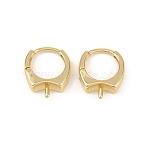 Brass Hoop Earring Findings, Rack Plating, Long-Lasting Plated, Lead Free & Cadmium Free, Real 18K Gold Plated, 14.5x12x4mm, Pin: 0.8mm and 1mm(KK-H292-08G)