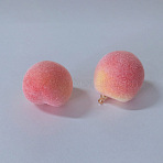Foam Pendants, with Alloy Findings, Imitation Fruit, Peach, Salmon, 23x20mm, Hole: 0.5mm(FIND-WH0003-75)