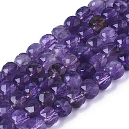 Natural Amethyst Beads Strands, Faceted, Cube, 4~4.5x4~4.5x4~4.5mm, Hole: 0.8mm, about 83pcs/strand, 14.96 inch(38cm)(G-R460-028B)