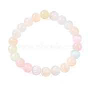 Natural Selenite Round Beaded Stretch Bracelets for Women, Seashell Color, Inner Diameter: 2 inch(5cm), 6mm(G-U005-02C)