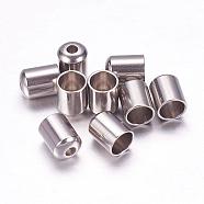 304 Stainless Steel Cord Ends, End Caps, Column, Stainless Steel Color, 6.5x5mm, Hole: 1mm, 4mm inner diameter(STAS-F117-55P-4mm)