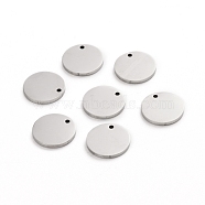 304 Stainless Steel Charms, Polished, Stamping Blank Tag, Laser Cut, Flat Round, Stainless Steel Color, 10x1mm, Hole: 0.8mm(STAS-I141-03A-P)