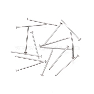 Anti-Tarnish 925 Sterling Silver Flat Head Pins, Platinum, 16mm, Head: 1.6mm(STER-N016-0.5x16mm-P)