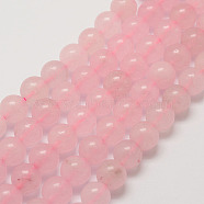 Natural Rose Quartz Bead Strands, Round, Dyed, 10mm, Hole: 1mm, about 38pcs/strand, 15.7 inch(G-G735-46-10mm)
