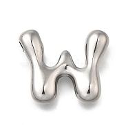 304 Stainless Steel Pendants, Letter Charm, Anti-Tarnish, Letter W, 21x25.5x6mm, Hole: 3.5x2.2mm(STAS-S166-02P-22)