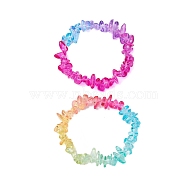 Rainbow Color Glass Chip Beaded Stretch Kid Bracelets for Girls, Mixed Color, Inner Diameter: 1-5/8 inch(4.1cm)(BJEW-JB10779)