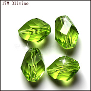 Imitation Austrian Crystal Beads, Grade AAA, Faceted, Bicone, Yellow Green, 10x13mm, Hole: 0.9~1mm(SWAR-F077-13x10mm-17)