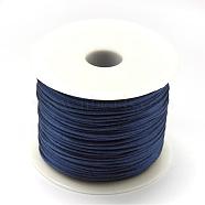 Nylon Thread, Rattail Satin Cord, Prussian Blue, 1.5mm, about 100yards/roll(300 feet/roll)(NWIR-R025-1.5mm-335)