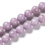 Natural Lepidolite Beads Strands, Round, 10~11mm, Hole: 1mm, about 38pcs/strand, 15.31 inch(38.9cm)(G-H247-11C)
