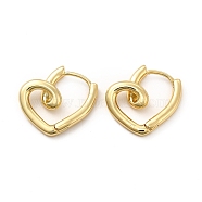Rack Plating Brass Heart Hoop Earrings for Women, Lead Free & Cadmium Free, Real 18K Gold Plated, 21.5x19.5x5mm, Pin: 1mm(EJEW-F302-01G)