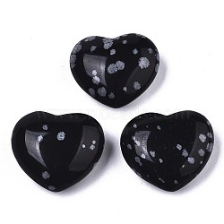 Natural Snowflake Obsidian Beads, No Hole/Undrilled, Heart, 20x23x10mm(G-N0326-56A)