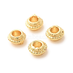 Brass Beads, Flat Round, Rack Plating, Long-Lasting Plated, Golden, 4.5x2.5mm, Hole: 2.2mm(KK-CBA25B2-09G)