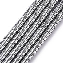 Electroplate Non-magnetic Synthetic Hematite Beads Strands, Heishi Beads, Flat Round/Disc, Platinum Plated, 6x1mm, Hole: 1mm, about 378~389pcs/strand, 15.7 inch(G-J216E-08)