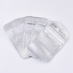 Translucent Plastic Zip Lock Bags, Resealable Packaging Bags, Rectangle, Silver, 9x5.5cm(OPP-Q006-01)