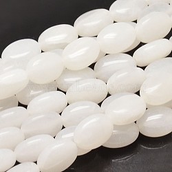 Natural White Jade Oval Bead Strands, 14x10x6mm, Hole: 1mm, about 29pcs/strand, 15.74 inch(G-L290-04)