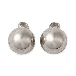 Non-Tarnish 304 Stainless Steel Charms, Ball Charm, Stainless Steel Color, 10x7mm, Hole: 2mm(STAS-A093-02E-P)