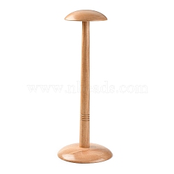 (Holiday Stock-Up Sale)Wooden Dome Shaped Stem Hat Rack, for Wig, Hat Holder Display Stand, BurlyWood, 12.7~16.8x43cm(AJEW-I051-01C-01)