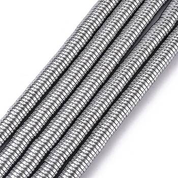 Electroplate Non-magnetic Synthetic Hematite Beads Strands, Heishi Beads, Flat Round/Disc, Platinum Plated, 6x1mm, Hole: 1mm, about 378~389pcs/strand, 15.7 inch