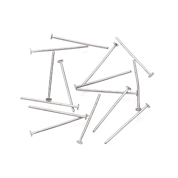 Anti-Tarnish 925 Sterling Silver Flat Head Pins, Platinum, 16mm, Head: 1.6mm