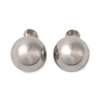 Non-Tarnish 304 Stainless Steel Charms, Ball Charm, Stainless Steel Color, 10x7mm, Hole: 2mm