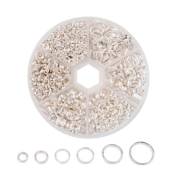 1 Box Iron Split Rings, Double Loops Jump Rings, 4mm/5mm/6mm/7mm/8mm/10mm, Silver Color Plated