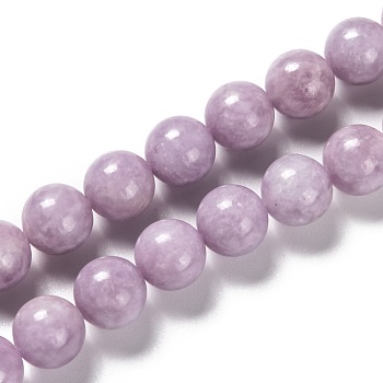 Natural Lepidolite Beads Strands, Round, 10~11mm, Hole: 1mm, about 38pcs/strand, 15.31 inch(38.9cm)