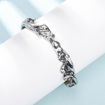Retro 316 Surgical Stainless Steel Cuff Bangles, Antique Silver, Inner Diameter: 2.62 inch(6.65cm)