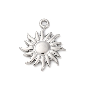 Ocean Theme 304 Stainless Steel Pendants, Anti-Tarnish, Sun, 22.5x19x2mm, Hole: 1.8mm